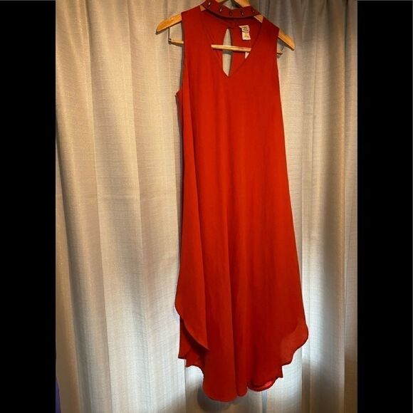 💐Wrapper women’s maxi red Dress size Large - Picture 1 of 9